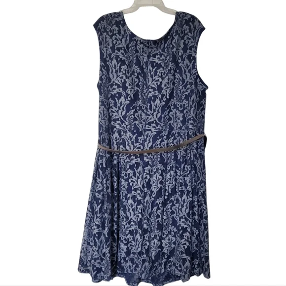 NWT Sabrina Blue Women's Dress Sleeveless Lace Size 26W - Picture 12 of 15